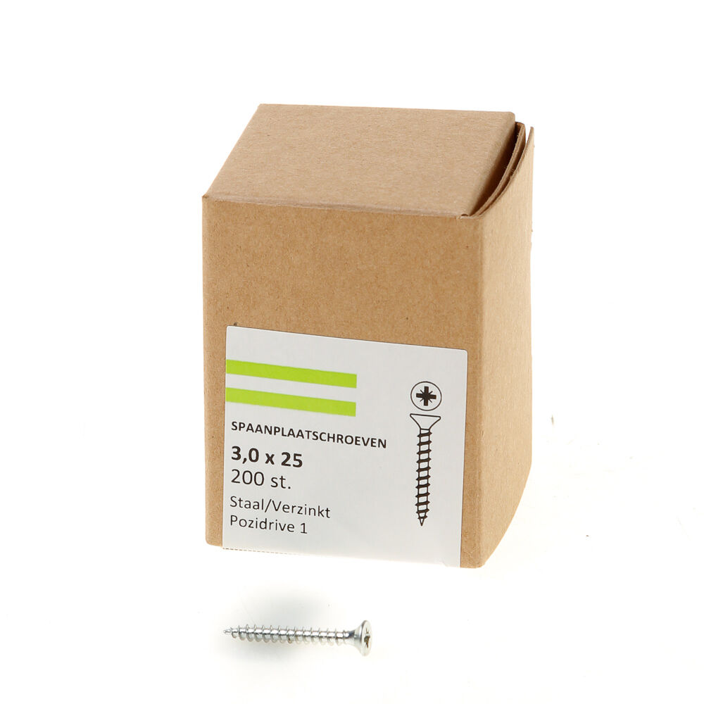Spaanpl.schr.vz pk pz1 3.0X25 vd afbeelding