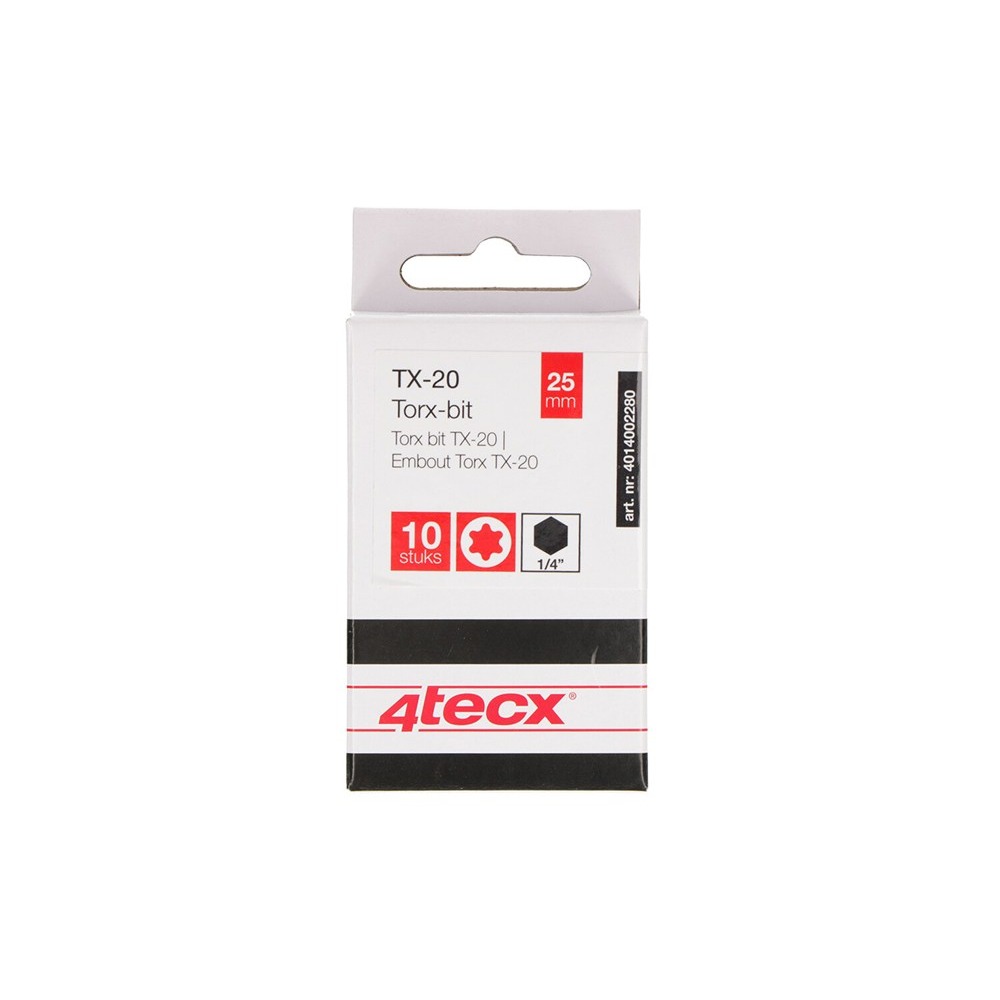 4tecx Torx-bit Tx-20 25mm Impact 10 stuks