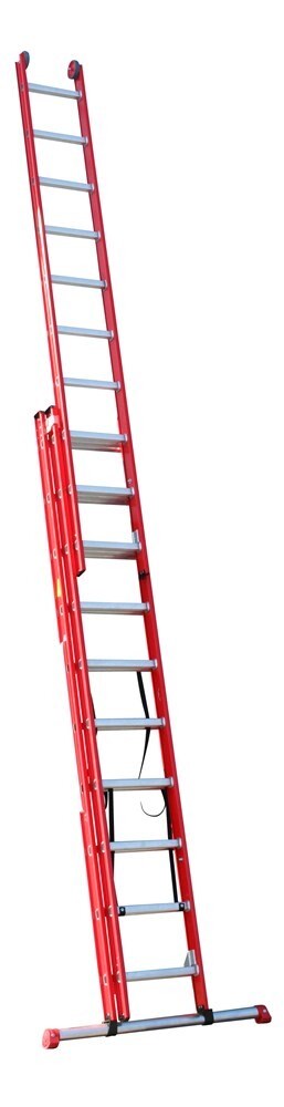 4tecx Reformladder 3-delig aluminium 3 x 10 met stalen balk