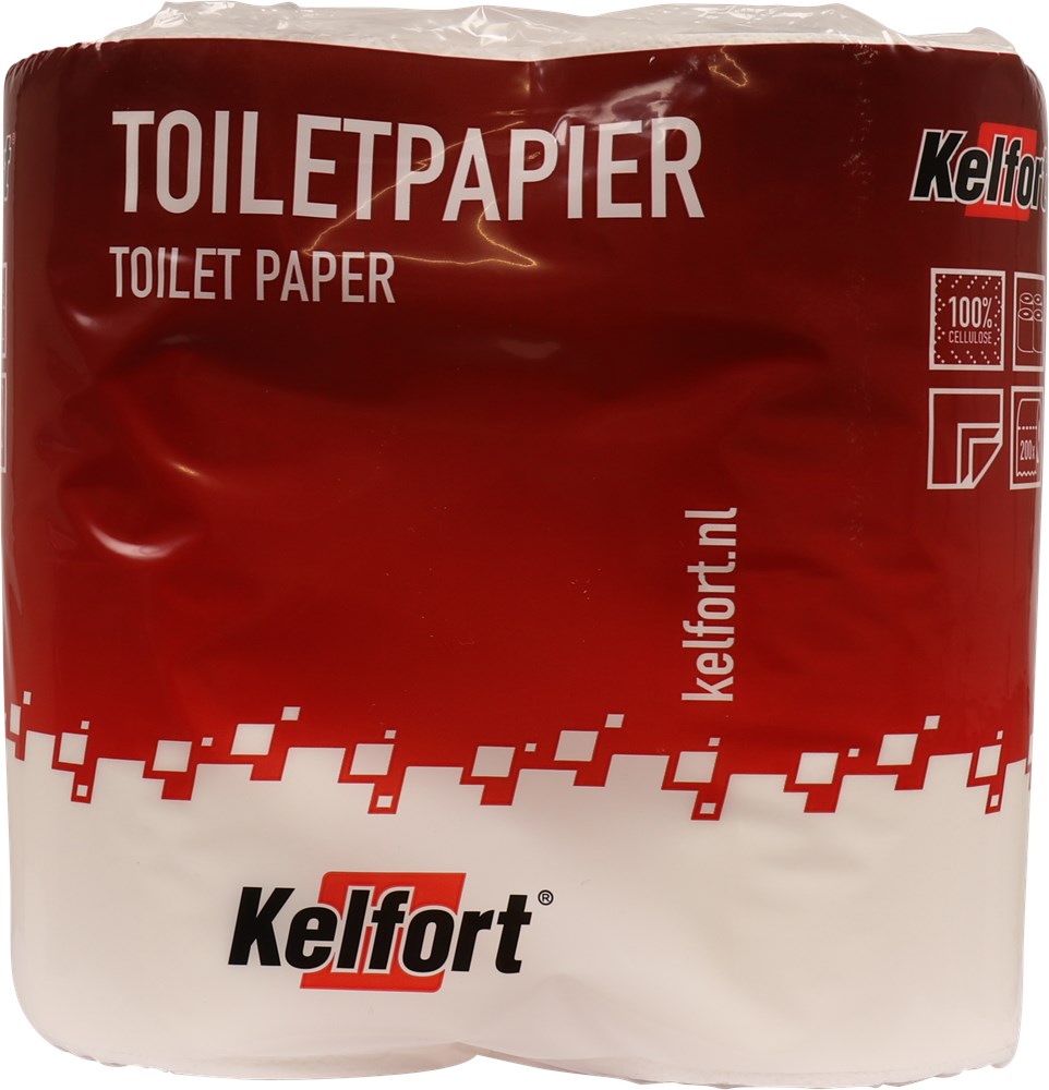 Toiletpapier Kelfort 2lgs (4x200vel) afbeelding