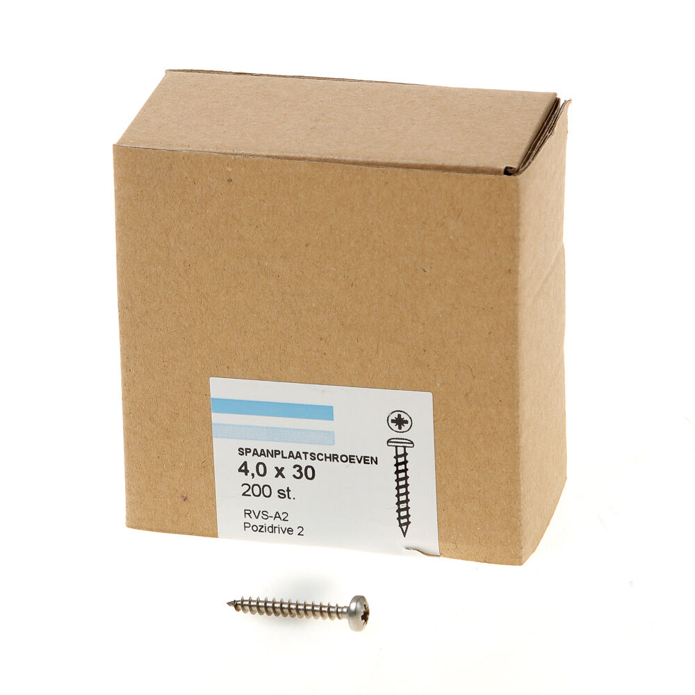 Spaanpl.schr. rvs-A2 ck pz-2 4.0X30 vd (200) afbeelding