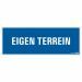 Bord Eigen Terrein 330x120mm rechthoek hard kunststof