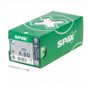 Spax Spaanplaatschroef platverzonken kop verzinkt pozidriv deeldraad 4.0x60mm (per 500 stuks)