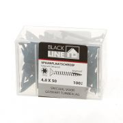 Hoenderdaal Spaanplaatschroef zwart platverzonken kop TX20 4.0X50