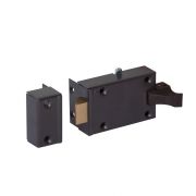 LIPS Opleg loopslot - incl bevestigingsmateriaal - doornmaat 60 mm - messing - bruin gelakt - voor deurdikte 34-46 mm - din rechts