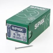 Spax Spaanplaatschroef platverzonken kop verzinkt pozidriv deeldraad 6.0x70mm (per 200 stuks)