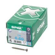 Spax Spaanplaatschroef platverzonken kop RVS pozidriv 6.0x60mm (per 100 stuks)