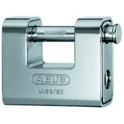 ABUS Hangslot - 92 mono blok - 80mm - weerbestendig, roestvrij - messing/staal - zilver