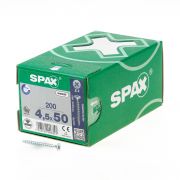 Spax Spaanplaatschroef platverzonken kop verzinkt pozidriv 4.5x50mm (per 200 stuks)