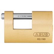 ABUS Hangslot - 82 mono blok - 90mm - enkele vergrendeling - messing (Verpakt in blister)