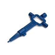 DX Bouwsleutel - zamac - inbussleutel 3 mm - doornsleutel maat 6, 7 en 8 mm  en droonkop opener - blauw