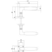 Intersteel Deurkruk Ton Basic  - vierkant rozet - nikkel/palissander
