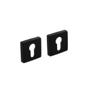 Intersteel Profielcilindergat plaatje - 55x55x10mm - 7mm nokken zwart - Zamac - mat zwart