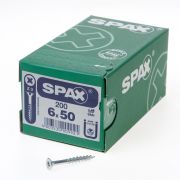 Spax Spaanplaatschroef platverzonken kop verzinkt pozidriv deeldraad 6.0x50mm (per 200 stuks)