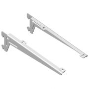 Element System Classic hoekdrager v. enkele rail m.gatenpatr.50mm L:230mm wit ls+rs model p.set