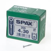 Spax Spaanplaatschroef platverzonken kop verzinkt pozidriv deeldraad 4.0x30mm (per 1000 stuks)