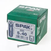 Spax Spaanplaatschroef platverzonken kop verzinkt pozidriv deeldraad 5.0x40mm (per 200 stuks)