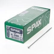 Spax Spaanplaatschroef platverzonken kop verzinkt pozidriv 6.0x240mm (per 100 stuks)