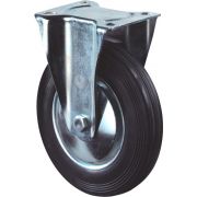 Kelfort Bokwiel, zwart rubber wiel met stalen velg en rollager, 205kg 200mm