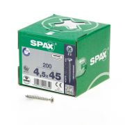 Spax Spaanplaatschroef platverzonken kop verzinkt pozidriv 4.5x45mm (per 200 stuks)
