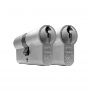 DOM cilinder dubbel 30-30 SKG** - Nikkel - inc. 3 sleutels (Per 2 stuks gelijksluitend)