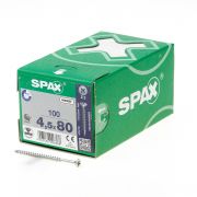 Spax Spaanplaatschroef platverzonken kop verzinkt pozidriv 4.5x80mm (per 100 stuks)