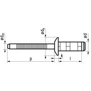 Masterfix Blindklinknagel 4x12mm PLIA - RVS (A2)/RVS(A2) (Per 500 stuks)