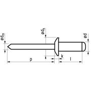 Masterfix Blindklinknagel 3x6mm - koper/staal - open type/bolkop (Per 500 stuks)
