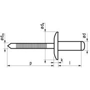 Masterfix Blindklinknagel 4,8x14mm - RVS(A2)/RVS(A2) - open type/bolkop (Per 250 stuks)