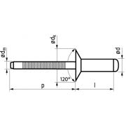 Masterfix Blindklinknagel 4x10mm - RVS(A2)/RVS(A2) - verzonken kop (open) (Per 500 stuks)