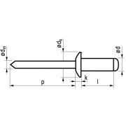 Masterfix Blindklinknagel 6,4x15mm - staal/staal - open type/bolkop (Per 250 stuks)