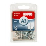 Novus blindklinknagel 3x10mm - Type A3 - aluminium/staal (Per 30 stuks)