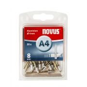 Novus blindklinknagel 4x8mm - Type A4 - aluminium/staal (Per 30 stuks)