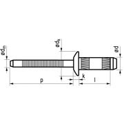 Masterfix Blindklinknagel 4,8x10mm - staal/staal  (Per 500 stuks)