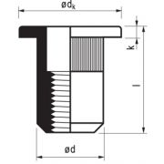 Masterfix Blindklinkmoer M6x16mm - staal (verzinkt) - cilinderkop (Per 250 stuks)