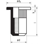 Masterfix Blindklinkmoer M8x26mm - staal - cilinderkop (Per 250 stuks)