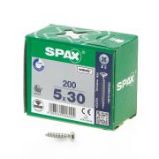 Spax Spaanplaatschroef platverzonken kop verzinkt pozidriv 5.0x30mm (per 200 stuks)