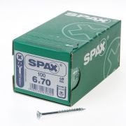Spax Spaanplaatschroef platverzonken kop verzinkt pozidriv deeldraad 6.0x70mm (per 100 stuks)