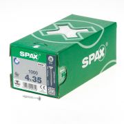 Spax Spaanplaatschroef platverzonken kop verzinkt pozidriv deeldraad 4.0x35mm (per 1000 stuks)