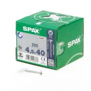 Spax Spaanplaatschroef platverzonken kop verzinkt pozidriv 4.5x40mm (per 200 stuks)