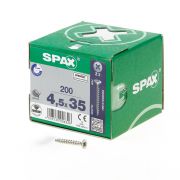 Spax Spaanplaatschroef platverzonken kop verzinkt pozidriv 4.5x35mm (per 200 stuks)