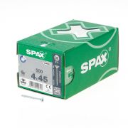 Spax Spaanplaatschroef platverzonken kop verzinkt pozidriv deeldraad 4.0x45mm (per 500 stuks)