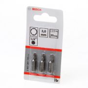 Bosch Bitskaart inbus 3mm blister van 3 bits