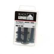 Hoenderdaal Slotbouten zwart m8X60 Verpakt per 5 stuks
