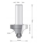 Hitachi 8 mm afrondfrees duivejager met onderlager 31.8 x 52 x 9.5 mm