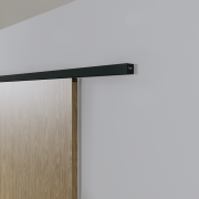 Argenta Xperta schuifdeursysteem 2m rail - Zwart - Wandmontage met vloerplint - Enkele deur - Dubbele softclose - Deurophanging opbouw