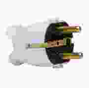 Kopp stekker plastic RA IP20 artic wit