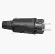 Kopp stekker VDE slagvast rubber RA IP44 zwart penaarde