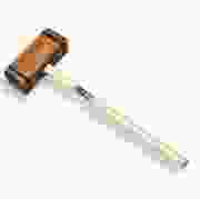 Atlas houten sleg - vierkant met gesmede band - met 100 cm ovale steel