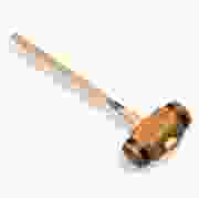 Atlas houten sleg - rond met gesmede band - met 100 cm ovale steel